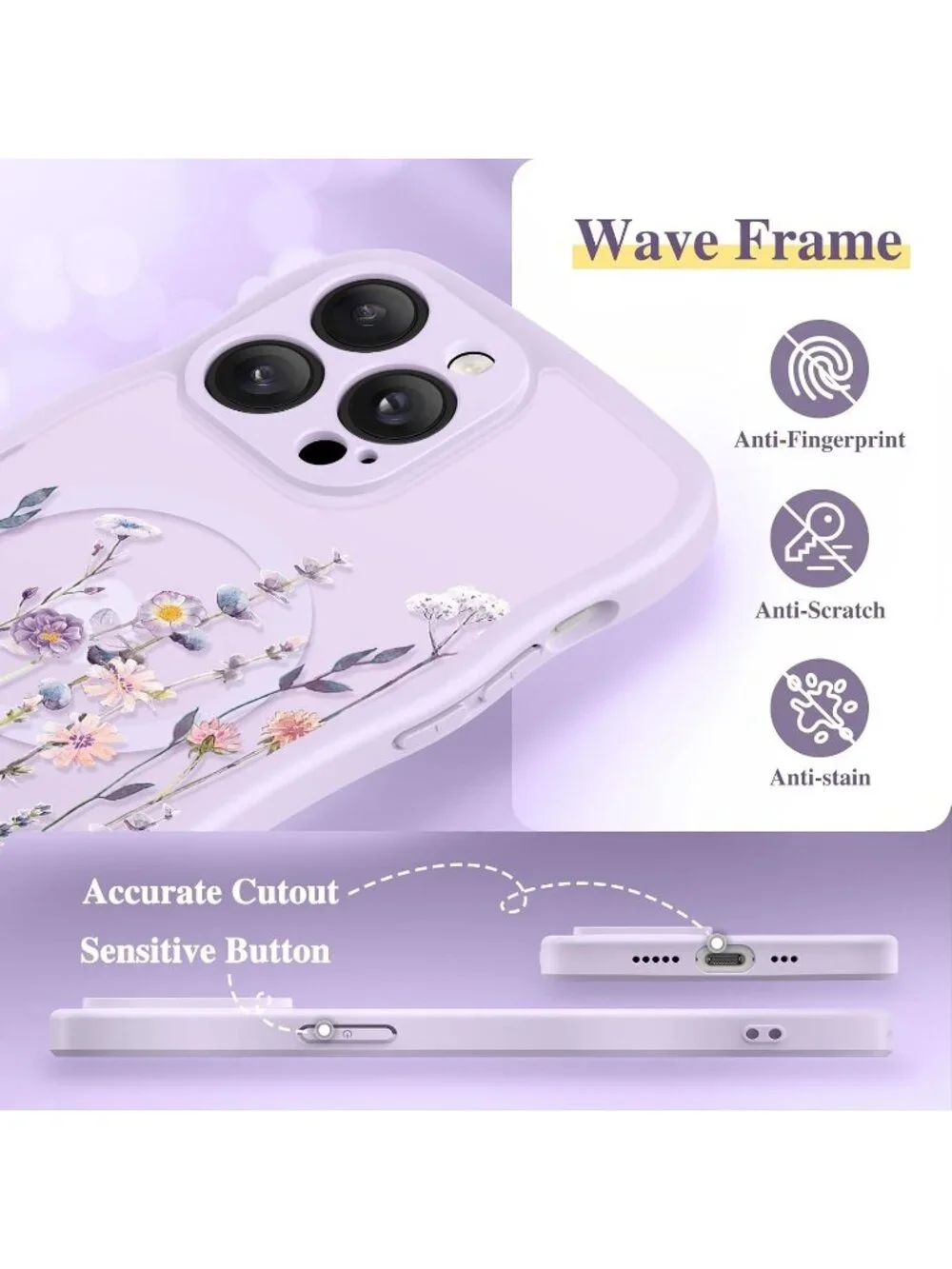 iPhone 14 Pro Floratopia/Colorful Compatible with MagSafe Translucent Case